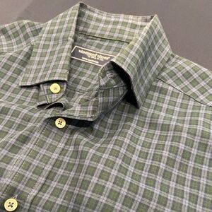 Vineyard Vines Green Plaid Button Down Shirt Cashmere Blend Men’s XS